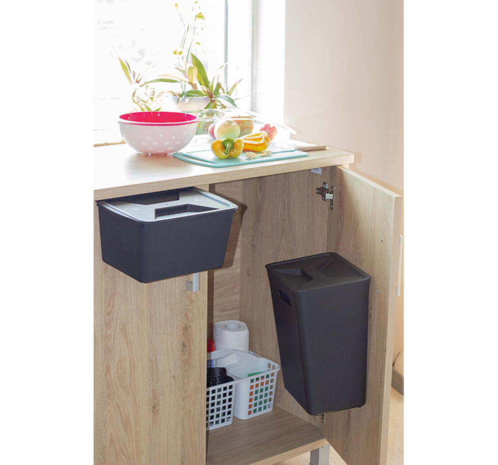 Набор для раздельного сбора мусора ЧЕРНЫЙ 26,5х20х33,5см ("М-пластика") (М 2477)