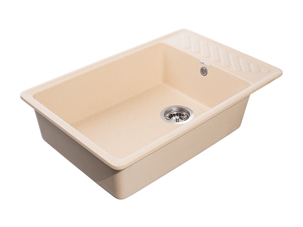 Мойка GRANFEST QUARZ-51 1 чаша+крыло 760х480 (БЕЖЕВЫЙ) (без сифона)