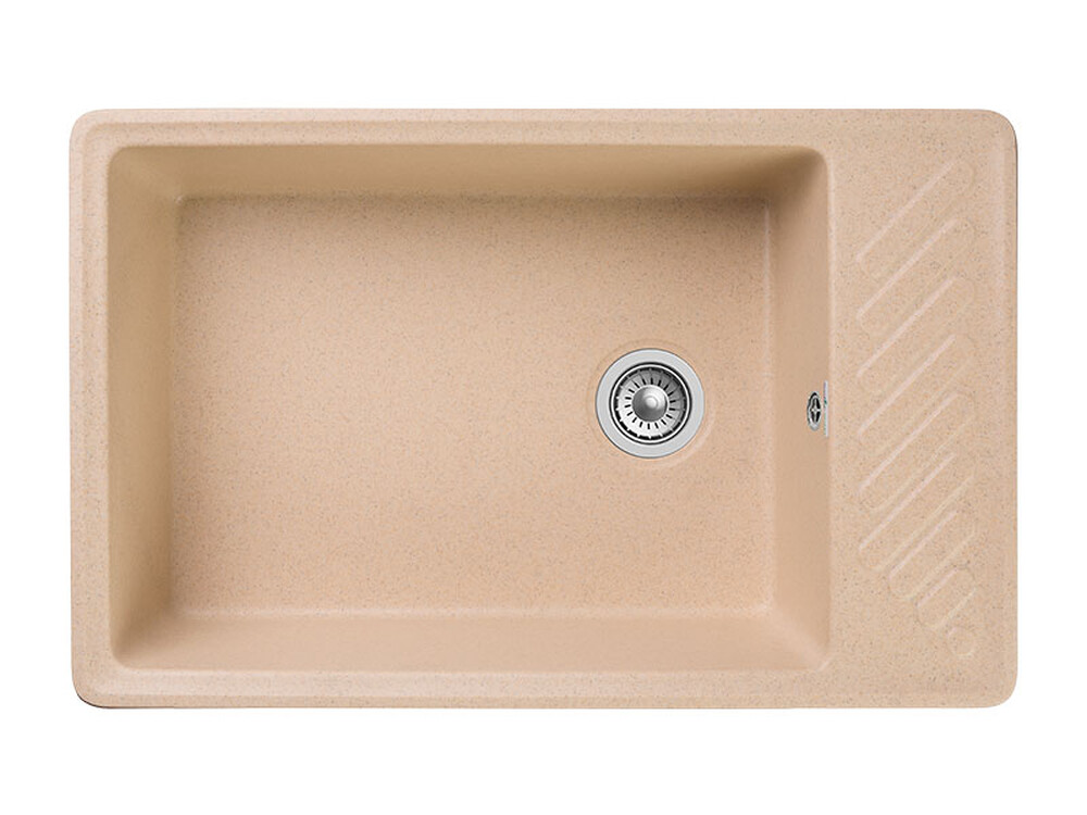 Мойка GRANFEST QUARZ-51 1 чаша+крыло 760х480 (БЕЖЕВЫЙ) (без сифона)