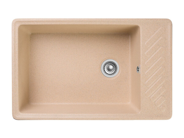 Мойка GRANFEST QUARZ-51 1 чаша+крыло 760х480 (БЕЖЕВЫЙ) (без сифона)