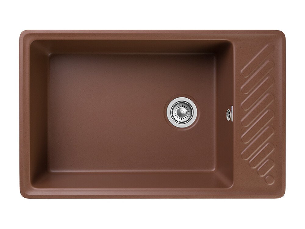 Мойка GRANFEST QUARZ-51 1 чаша+крыло 760х480 (ТЕРРАКОТ) (без сифона)