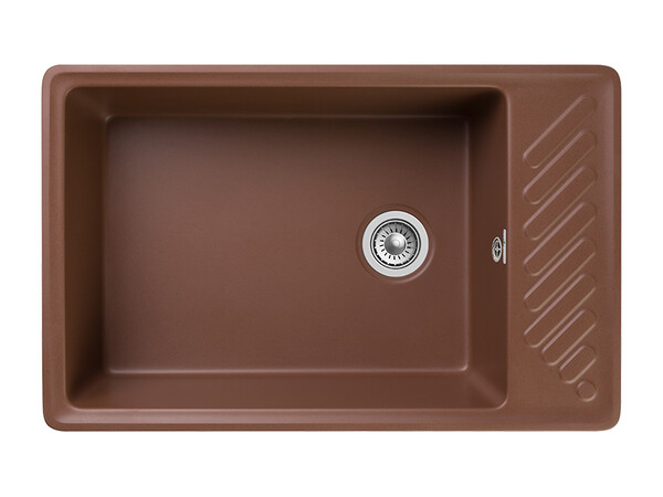 Мойка GRANFEST QUARZ-51 1 чаша+крыло 760х480 (ТЕРРАКОТ) (без сифона)