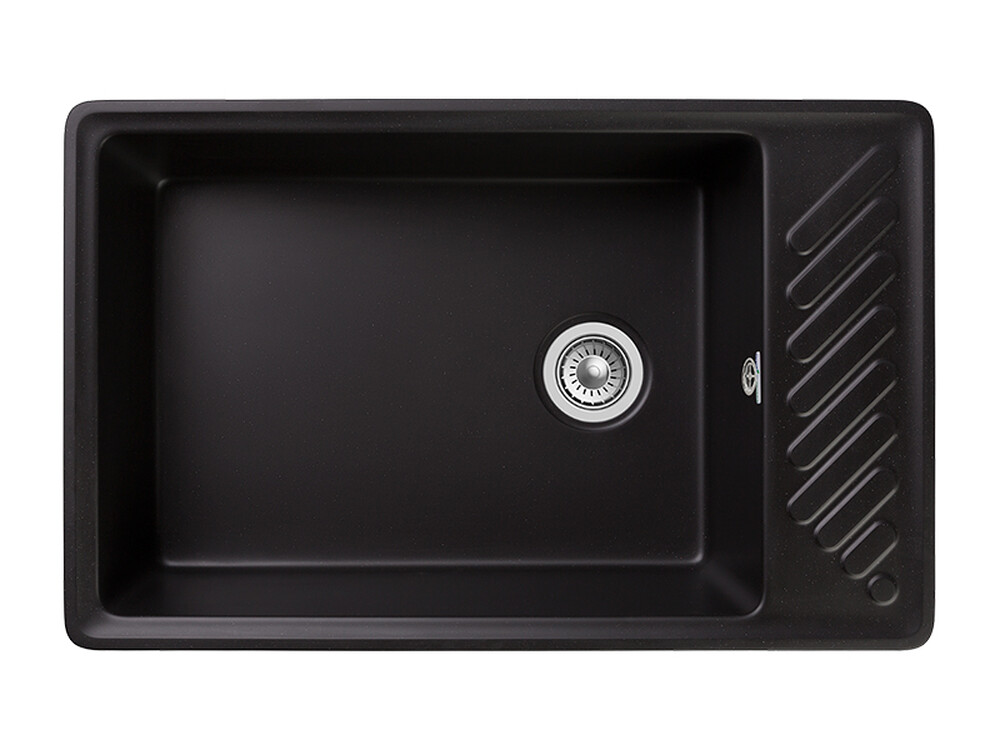 Мойка для кухни GranFest QUARZ GF-QUARZ 51 чаша+крыло 760х480 без сифона (51 черный)
