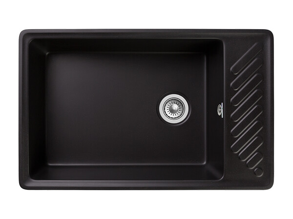 Мойка для кухни GranFest QUARZ GF-QUARZ 51 чаша+крыло 760х480 без сифона (51 черный)