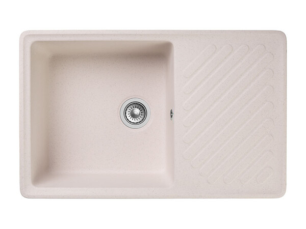 Мойка для кухни GranFest QUARZ GF-QUARZ 52 чаша+ крыло 760х480 без сифона (52 белый)