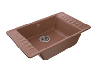 Мойка GRANFEST--QUARZ - 71 1 чаша+крыло 760*480 мм (ТЕРРАКОТ)(без сифона)