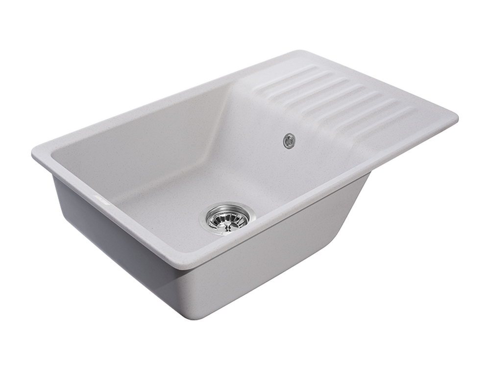 Мойка GRANFEST--QUARZ - 72 1 чаша+крыло 760*480 мм (БЕЛЫЙ)(без сифона)