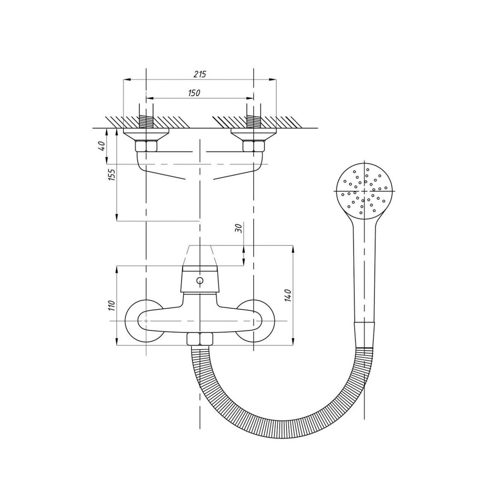 Смеситель TSARSBERG шар.d35 для Душ кабины 100 (1207) тип См-ДшОРНШлА