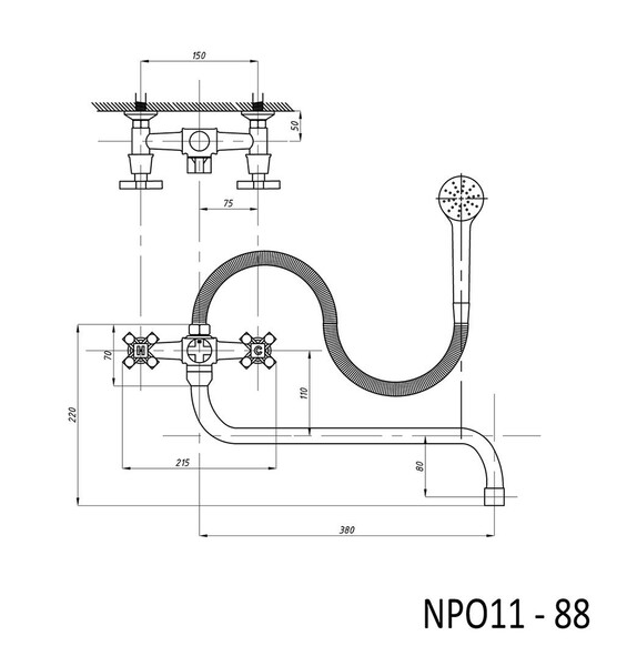 Смеситель Ванна TSARSBERG 1/2 м/к шар.перекл. NP11 тип См-ВУДРНШлА TSB-11-88