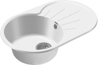 Мойка для кухни GranFest Композит RONDO 750L чаша + крыло 746*455 мм, овал (R-750L иней)