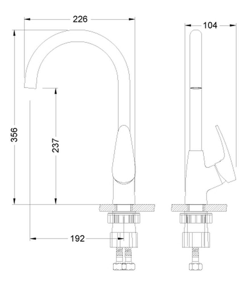LM0405C Linara Смеситель для кухни с высоким поворотным изливом, хром LEMARK