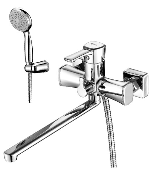 LM0551C Evitta Смеситель универс. с плоск. изливом 300мм, дивертор с кер. пластинами, хром LEMARK