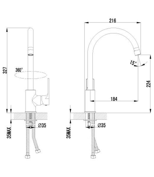 LM1505C plus Grace Смеситель для кухни с высоким поворотным изливом, хром LEMARK