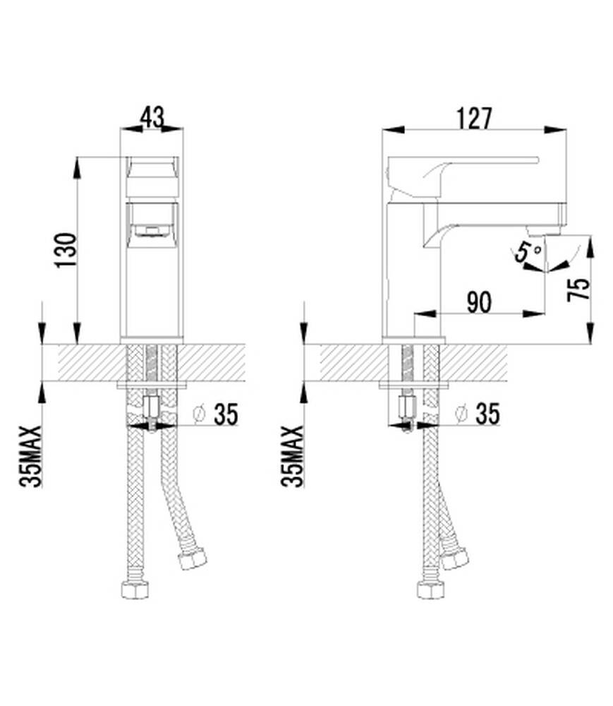 LM1506C plus Grace Смеситель для умывальника монолитный, хром LEMARK
