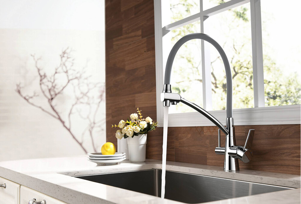 LM3071C-Gray Comfort Смеситель для кухни, с подключением к фильтру для питьвой воды, хром LEMARK