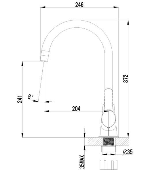 LM3255C Atlantiss Смеситель для кухни с высоким поворотным изливом, хром LEMARK