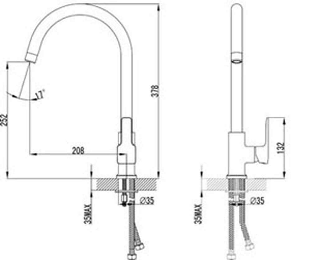 LM3605C Basis Смеситель для кухни, с высоким поворотным изливом, хром LEMARK