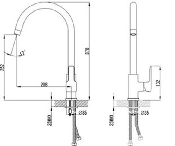 LM3605C Basis Смеситель для кухни, с высоким поворотным изливом, хром LEMARK