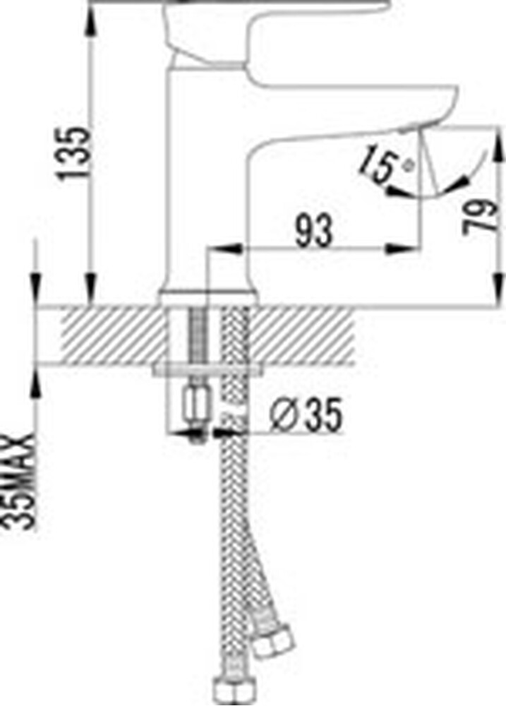 LM3606C Basis Смеситель для умывальника монолитный, хром LEMARK