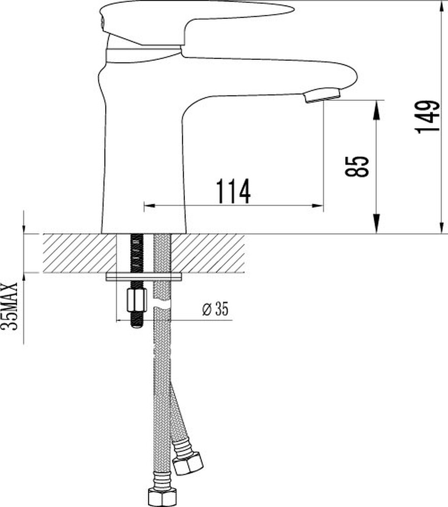 LM4406C Status Смеситель для умывальника, монолитный, хром LEMARK