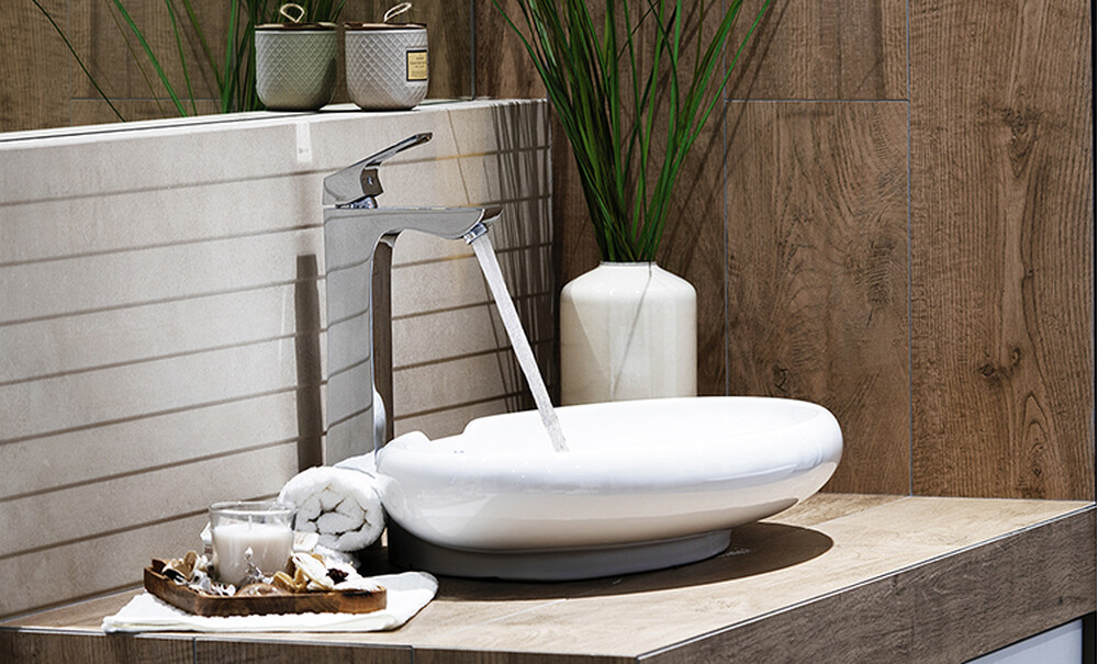 LM4509C Unit Смеситель для умывальника высокий, монолитный, хром LEMARK