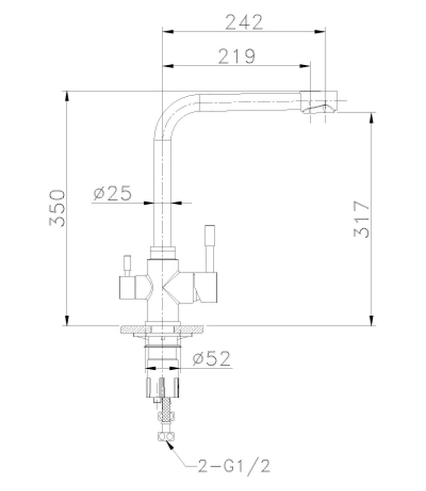 LM5060S Expert Смеситель для кухни с подключением к фильтру питьевой воды, сталь LEMARK