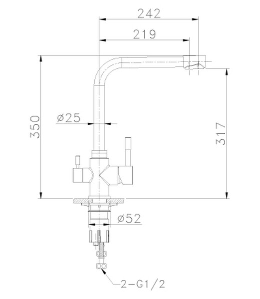 LM5060S Expert Смеситель для кухни с подключением к фильтру питьевой воды, сталь LEMARK
