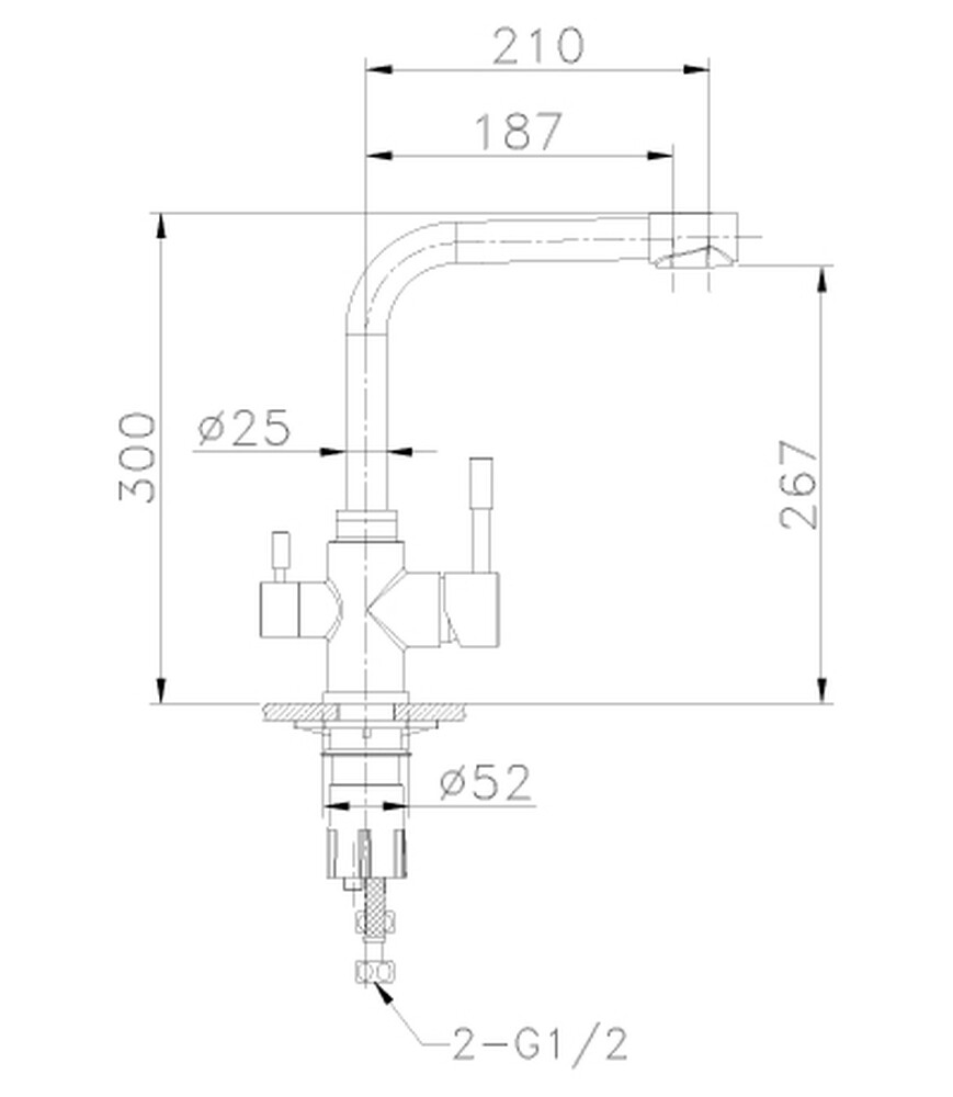 LM5061S Expert Смеситель для кухни с подключением к фильтру питьевой воды, сталь LEMARK