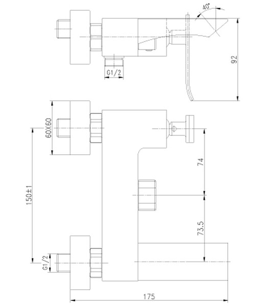 LM5814CW Contest Смеситель для ванны с коротким изливом, хром/белый LEMARK