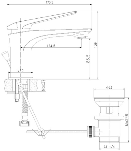 LM5906CW Allegro Смеситель для умывальника монолитный, хром/белый LEMARK