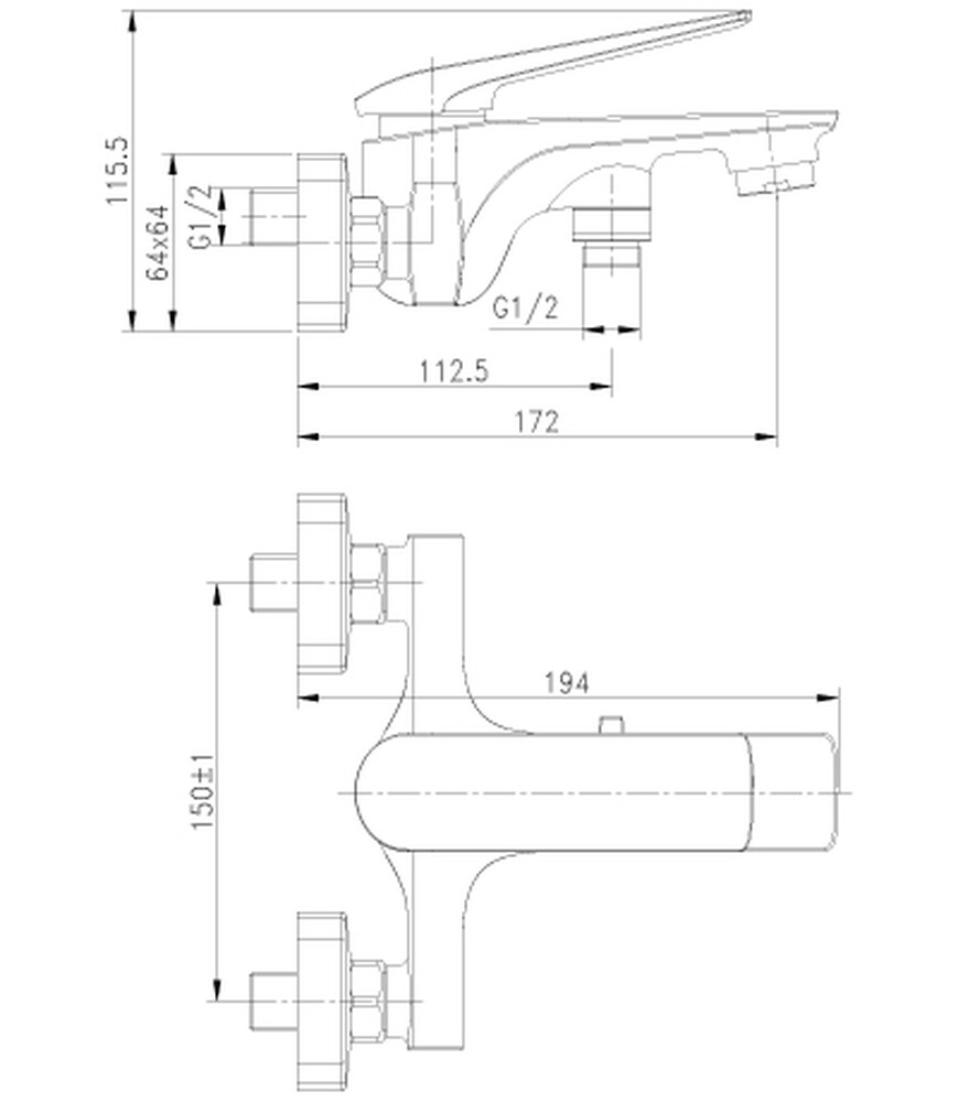 LM5914CW Allegro Смеситель для ванны с коротким изливом, хром/белый LEMARK