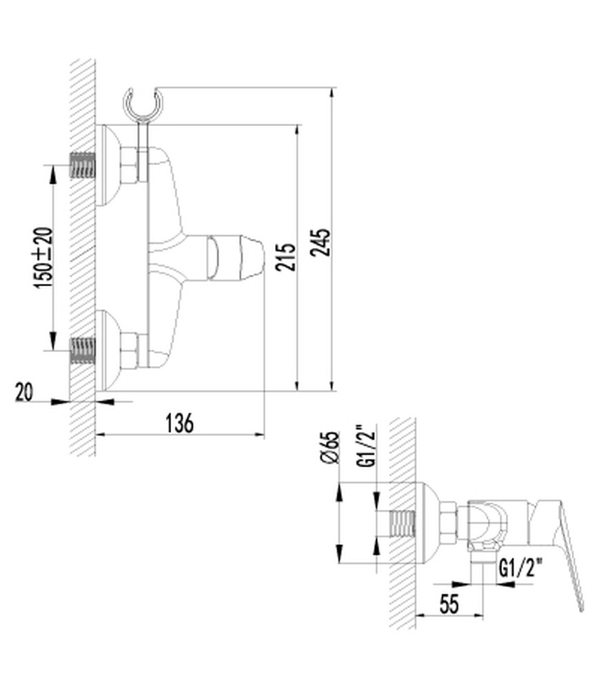 LM6559C Partner Смеситель для душа одноручный, хром LEMARK