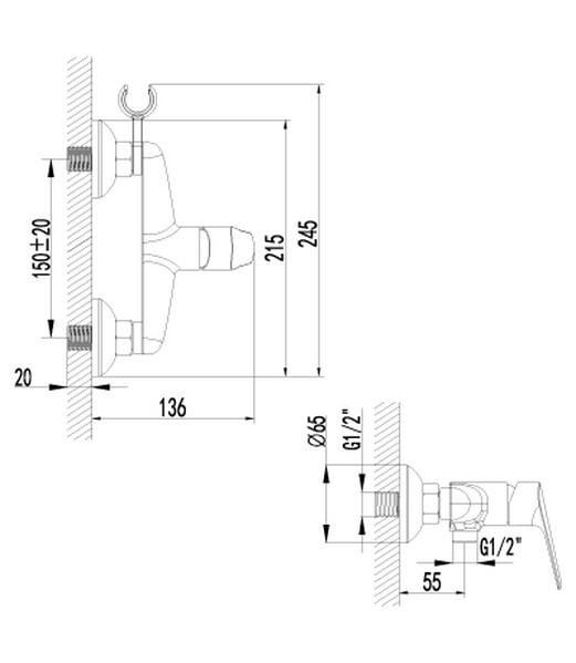 LM6559C Partner Смеситель для душа одноручный, хром LEMARK