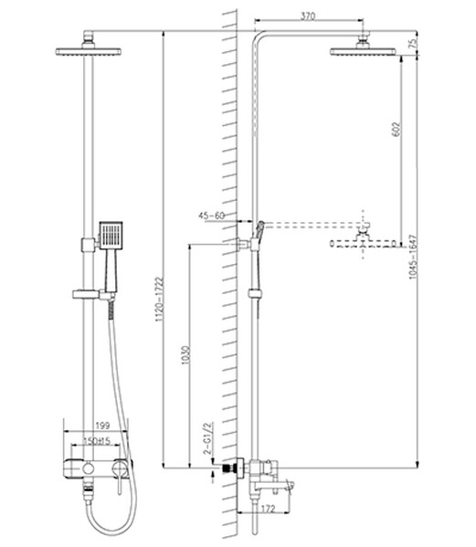 LM7004C Tropic Смеситель для душа с верх. душ.лейкой Троп. дождь, 1-функц. лейка, пов.изл, хром LEMARK