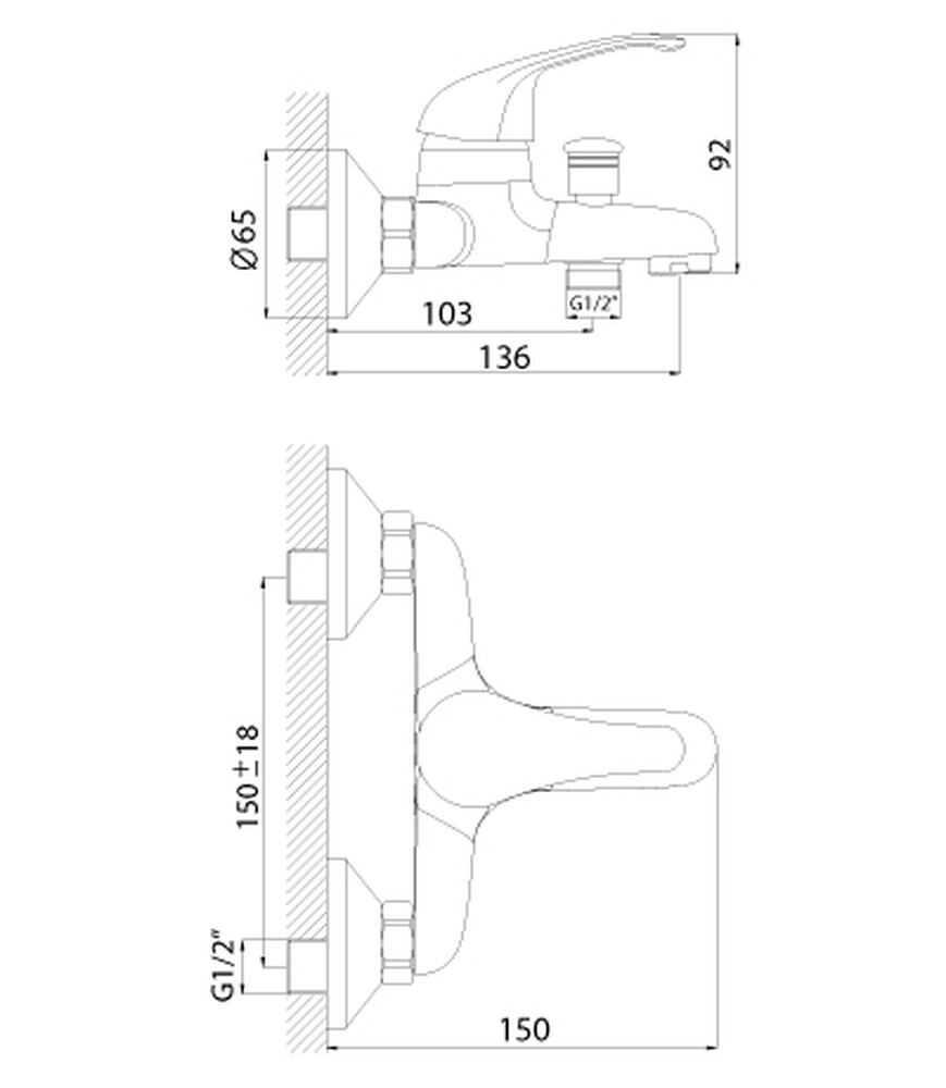 Смеситель Ванна шар d35 кор нос керамическое переключение, хром ROSSINKA S35-31