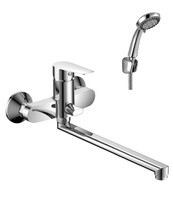 Смеситель Ванна шар d35 L-нос керамическое переключение, хром ROSSINKA S35-33