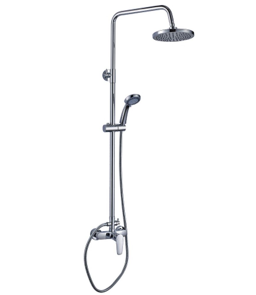 Смеситель Ванна шар d35 с душевой стойкой, ручной лейкой, хром ROSSINKA S35-45