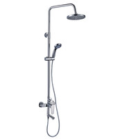 Смеситель Ванна шар d35 с душевой стойкой, ручной лейкой, гусаком, хром ROSSINKA S35-46