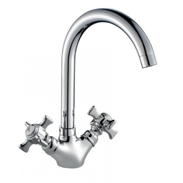 Смеситель Кухня 1/2 м/к U-излив, хром ROSSINKA Z02-71