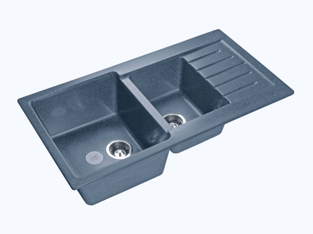 Мойка для кухни GranFest Композит PRACTIK 980KL 2 чаши+крыло 980х510 (P-980KL графит)