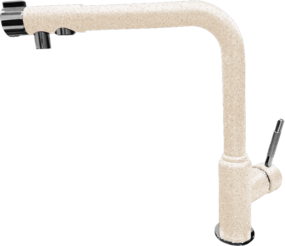 Смеситель Кухня GRANFEST  (7671) d=35 Г - образный с краном питьевой воды  (328 - бежевый)