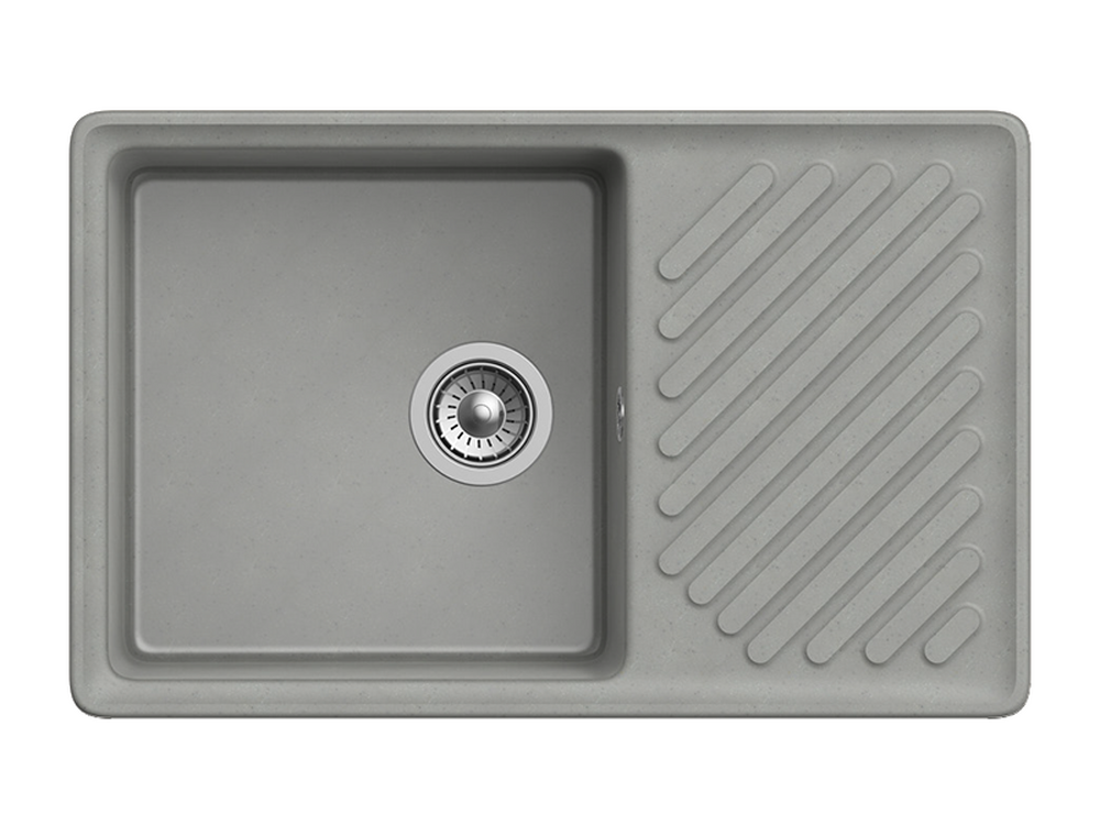 Мойка для кухни GranFest QUARZ GF-QUARZ 53 чаша + крыло 860х480 без сифона (53 серый)