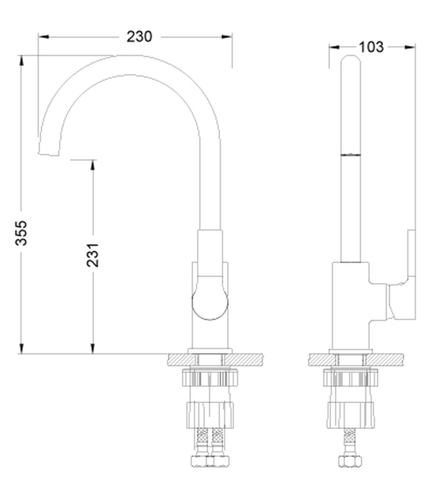 LM0605C Aura Смеситель для кухни с высоким поворотным изливом, хром LEMARK