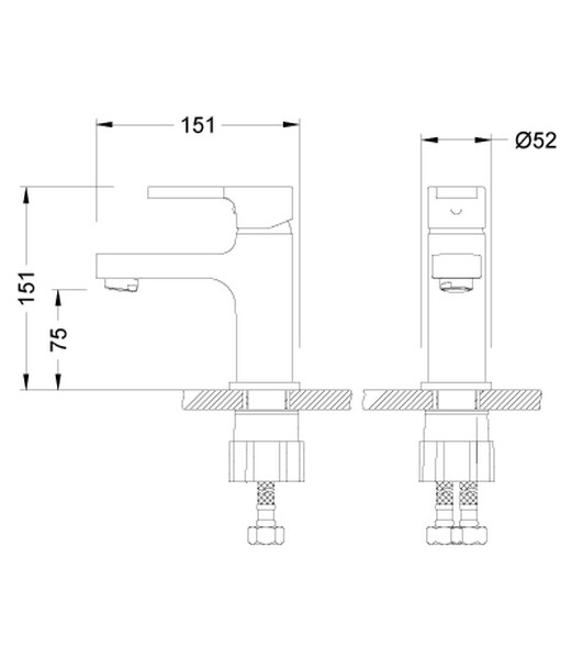 LM0606C Aura Смеситель для умывальника монолитный, хром LEMARK