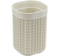 Стакан "Вязание" Белый ротанг 8,5х8,5х12см ("М-пластика") (М 2237)