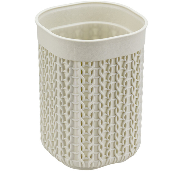 Стакан "Вязание" Белый ротанг 8,5х8,5х12см ("М-пластика") (М 2237)