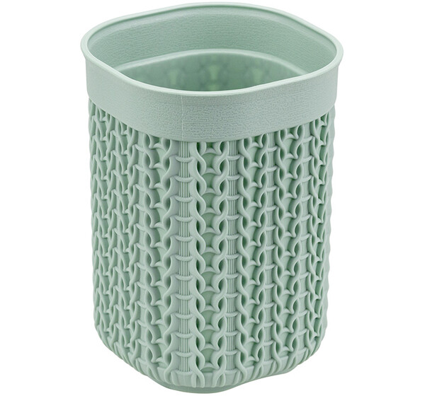 Стакан "Вязание" Фисташковый 8,5х8,5х12см ("М-пластика") (М 2237)