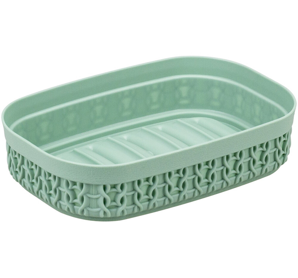 МЫЛЬНИЦА "Вязание" Фисташковый 9,5х13,5х3,5см ("М-пластика") (М 2238)