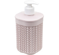 Диспенсер для мыла "Вязание" Чайная Роза 8,5х8,5х19см ("М-пластика") (М 2239)