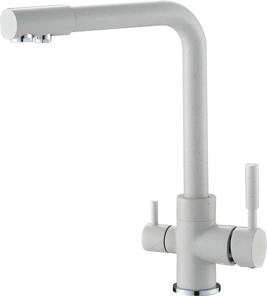 S-L1801W Смеситель Кухня SAVOL под фильтр питьевой воды шар. d=35, на гайке, Белый